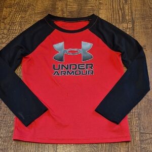 Under Armour Kids Long Sleeve Red and Black Tee Sz 7